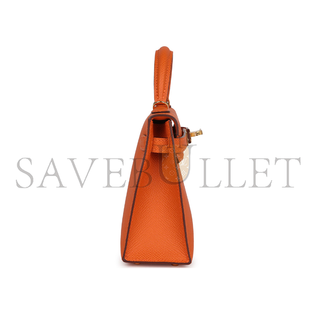 HERMES MINI KELLY SELLIER  ORANGE (22*14*7cm) 